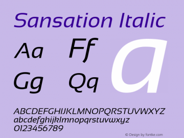 Sansation Version 1.0 Font Sample