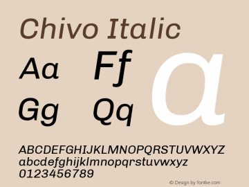 Chivo Version 1.0 Font Sample