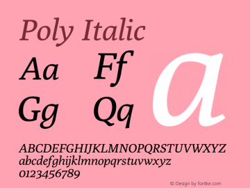 Poly Version 1.0 Font Sample