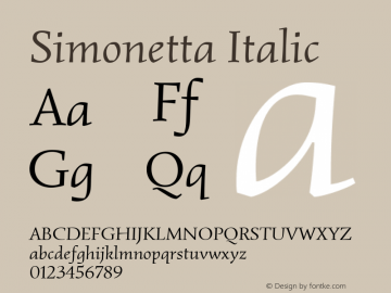 Simonetta Version 1.0 Font Sample