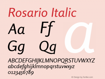 Rosario Version 1.0 Font Sample