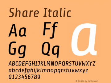 Share Version 1.0 Font Sample