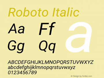 Roboto Version 1.0 Font Sample