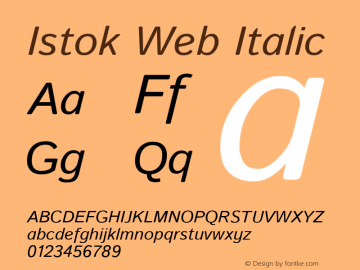 IstokWeb Version 1.0 Font Sample