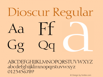 Dioscur Regular 1.0 Mon Oct 30 11:31:08 1995 Font Sample