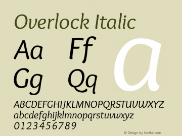 Overlock Version 1.0 Font Sample