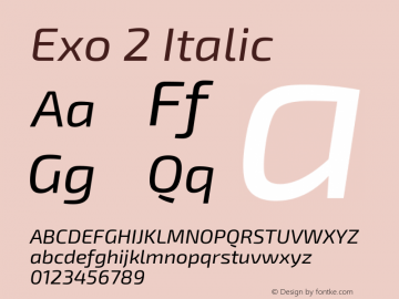 Exo2 Version 1.0 Font Sample
