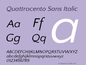 QuattrocentoSans Version 1.0 Font Sample