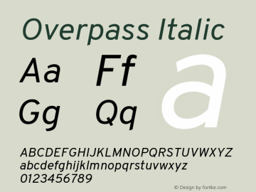 Overpass Version 1.0 Font Sample