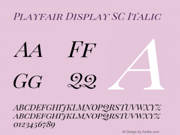 PlayfairDisplaySC Version 1.0 Font Sample