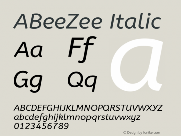 ABeeZee Version 1.0 Font Sample