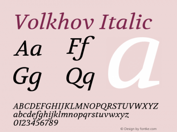 Volkhov Version 1.0 Font Sample