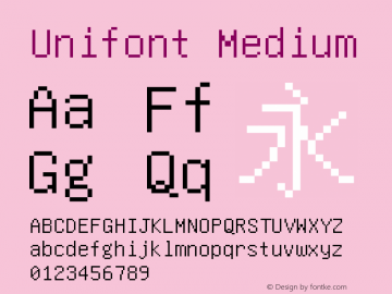 Unifont Version 10.0.05 Font Sample