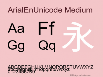 ArialEnUnicodeMedium Version 10.0.00图片样张
