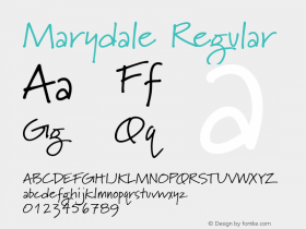 Marydale Regular Altsys Fontographer 4.1 09/21/95图片样张