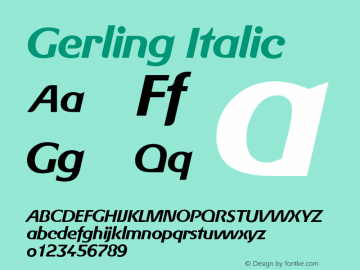 Gerling Italic Version 1.0 20-10-2002图片样张