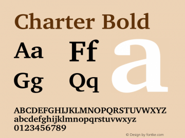 Charter Bold 8.0d5e2 Font Sample