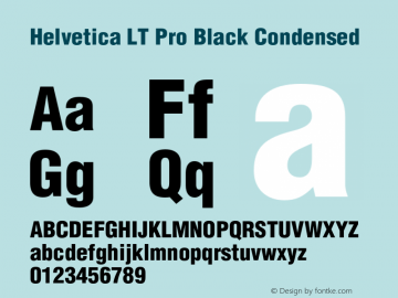 HelveticaLTPro-BlackCond Version 2.000 Build 1000 Font Sample
