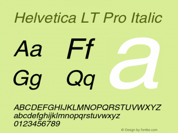 HelveticaLTPro-Oblique Version 1.000 Build 1000图片样张