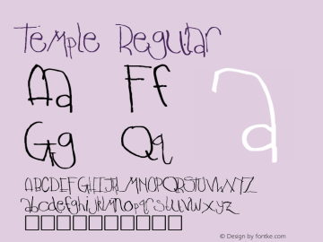 Temple Regular Altsys Fontographer 3.5  9/19/91 Font Sample