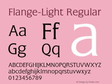 Flange-Light Regular Unknown Font Sample