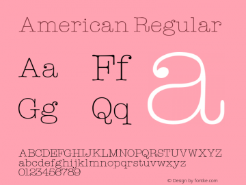 American Regular Altsys Fontographer 3.5  10/29/92 Font Sample