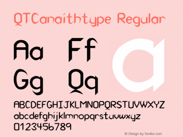 QTCanaithtype Regular QualiType TrueType font  10/5/92 Font Sample