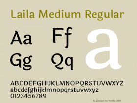 Laila Medium Regular  Font Sample