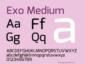 Exo Medium  Font Sample