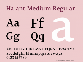 Halant Medium Regular  Font Sample