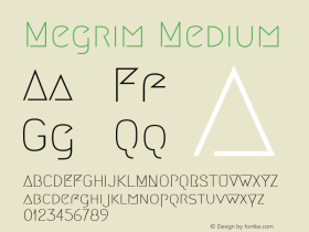Megrim Medium  Font Sample