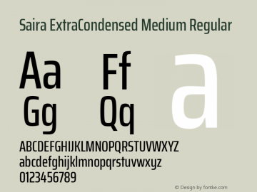 Saira ExtraCondensed Medium Regular 图片样张