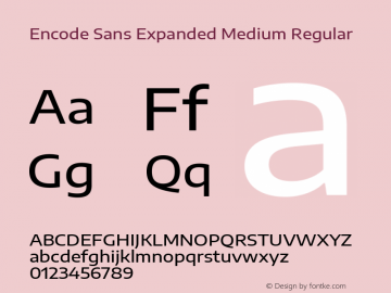 Encode Sans Expanded Medium Regular  Font Sample