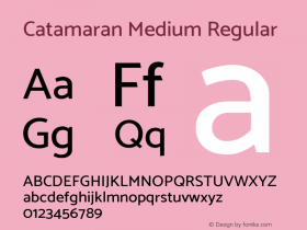 CatamaranMedium Version 1.0 Font Sample