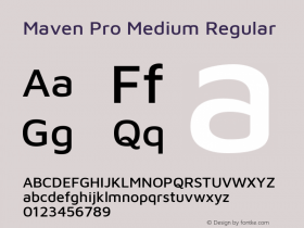 MavenProMedium Version 1.0 Font Sample