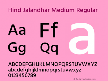 HindJalandharMedium Version 1.0 Font Sample