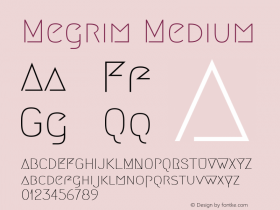 Megrim Version 1.0 Font Sample