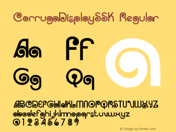 CorrugaDisplaySSK Regular Altsys Metamorphosis:8/27/94 Font Sample