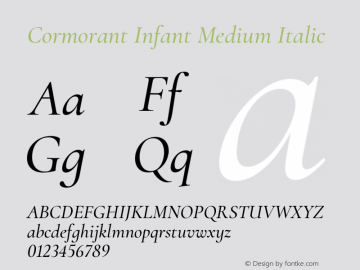 Cormorant Infant Medium Italic  Font Sample