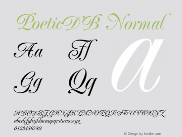 PoeticDB Normal Altsys Fontographer 4.0.3 9.9.1994 Font Sample