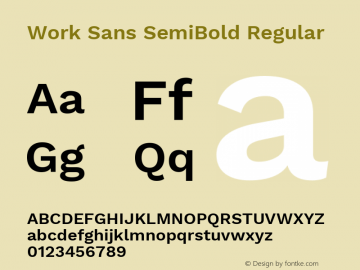 Work Sans SemiBold Regular  Font Sample