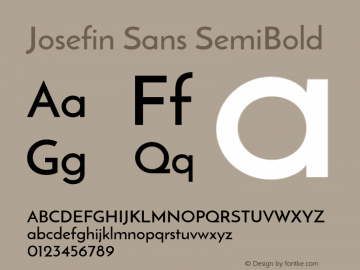 Josefin Sans SemiBold  Font Sample