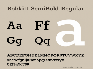 Rokkitt SemiBold Regular  Font Sample
