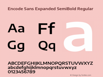 Encode Sans Expanded SemiBold Regular 图片样张