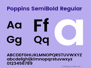 Poppins SemiBold Regular 图片样张