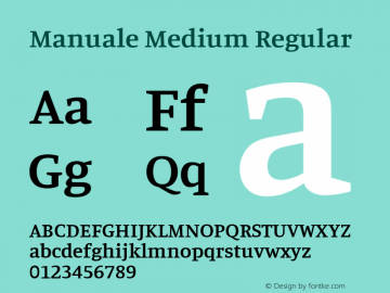 Manuale Medium Regular  Font Sample