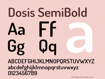 Dosis SemiBold 图片样张