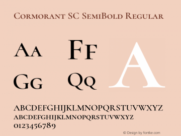 Cormorant SC SemiBold Regular 图片样张