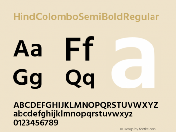 HindColomboSemiBold Version 1.0图片样张