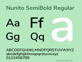 NunitoSemiBold Version 1.0图片样张